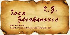 Kosa Ždrakanović vizit kartica